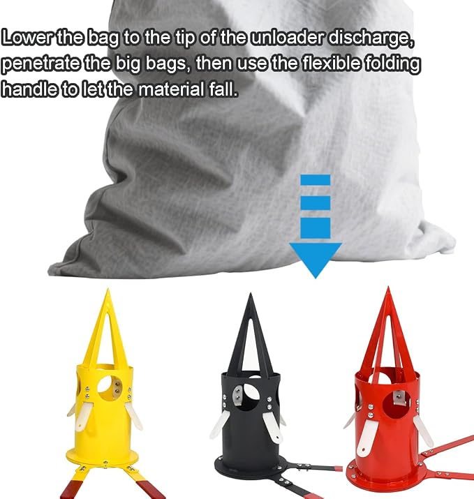 Big Bag Dispenser Bulk Bag Unloader – Heavy Duty Feed Unloader Tool for Animal Feed, Grain, Fertilizer – Rust-Resistant, Portable for Farm, Warehouse, Home Use (Red)