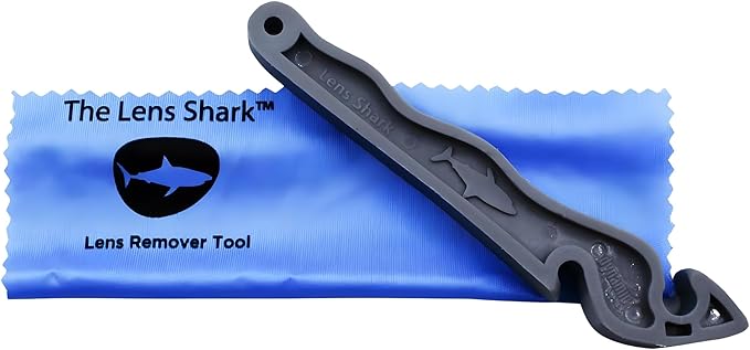 The Lens Shark™ | Advanced Eyeglass Repair Tool for Effortless Lens Removal & Insertion | Ergonomic, Durable Nylon Design | Essential for Glasses Repair Kit | Includes Protective Microfiber Cloth