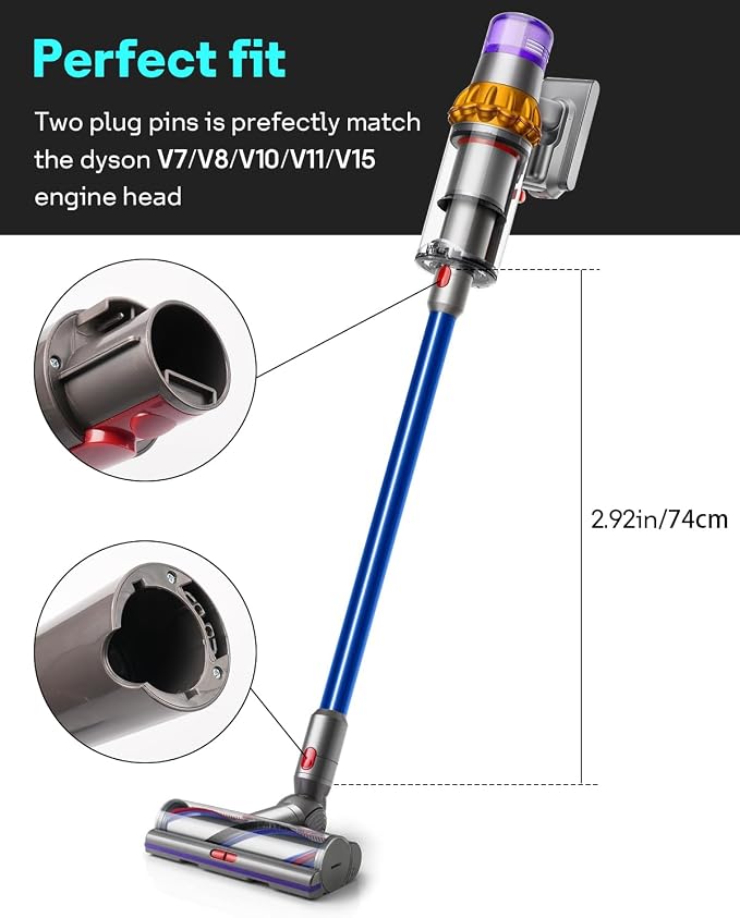 Leemone Replacement Wand Quick Release Wand for Dyson V7 V8 V10 V11 V15 Cordless Stick Vacuum Cleaner Extension for Dyson V11 V10 V8 V7 Handheld Trigger(Blue)