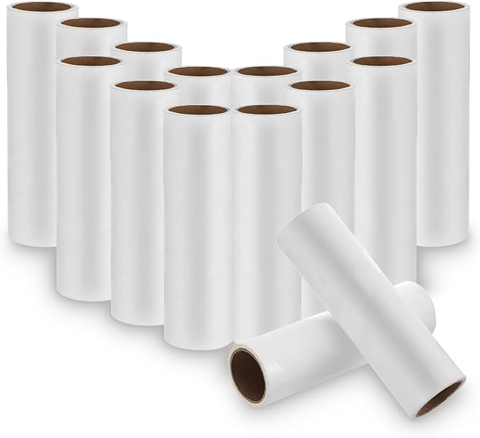6.3 inch Wide Lint Roller Refills, Value Pack 16 Rolls Extra Sticky Lint Rollers Refill, Pet Hair Sticky Roller Refills for Floor, Couch, Carpet, Bed, Clothes(Pack of 16, Total 960 Sheets)