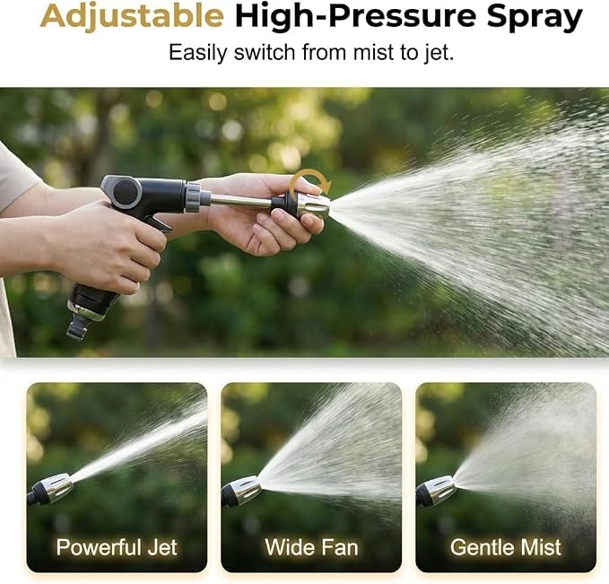 2026 New Turn Any Hose into a High Pressure Water Cleaning Jet,Heavy Duty Garden Hose Nozzle,Multi Function Lawn & Garden Watering Sprayer,Spray Nozzles for Cleaning Yard Pets Car