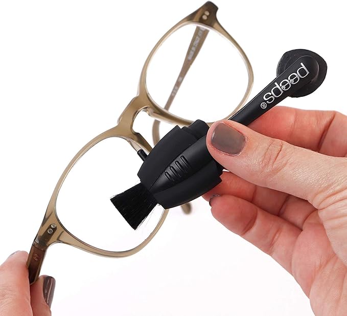 Peeps Glasses Cleaner - for Eyeglasses, Reading Glasses, and More - Lens Cleaner with Carbon Microfiber Tech-Injected White-1 Count (Pack of 1)