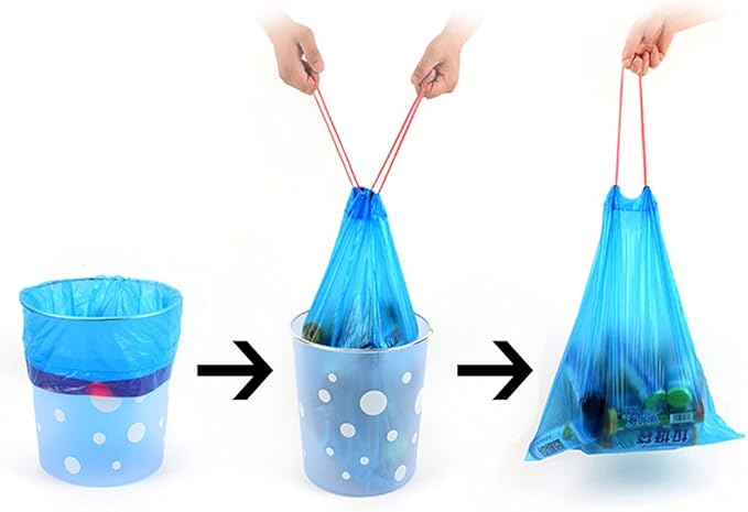 1.2 Gallon Small Trash Bags, Drawstring, 200 Counts, Blue
