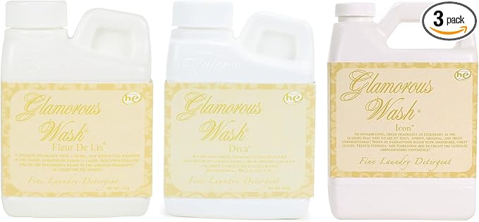 Elanze Designs Tyler Candle Glamorous and Luxurious High Efficient Wash 4 ounce Scented Fine Laundry Detergent Pack of 3; Diva, Fleur de Lis, Icon