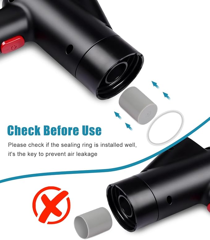 Toilet Plunger Drain Clog Remover: High Pressure Air Drainage Blaster Gun Clog Remover Tool with Gloves- Stainless Steel Black Air Plunger for Bathroom, Sink, Floor, Kitchen Clogged