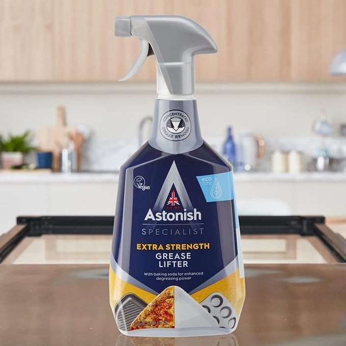 Astonish Kitchen Degreaser & Cleaner Bundle – Oven & Cookware Cleaning Paste, Extra Strength Grease Lifter Spray with Baking Soda, and Specialist Hob Cleaner Cream – Heavy Duty Multi-Surface Cleaning