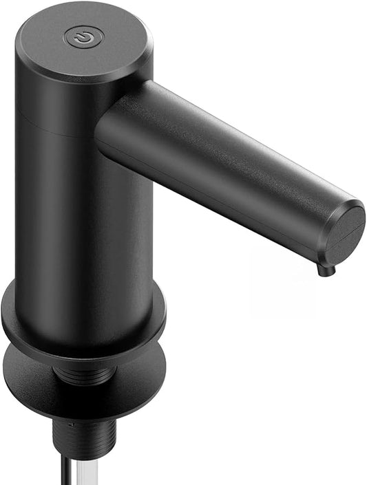 Kitchen Sink Dish Soap Built-in Dispenser, Touchless Electric Embedded Soap Dispenser Pump with 38" Silicone Extension Tube, Designed for Kitchens and Bathrooms (Black)