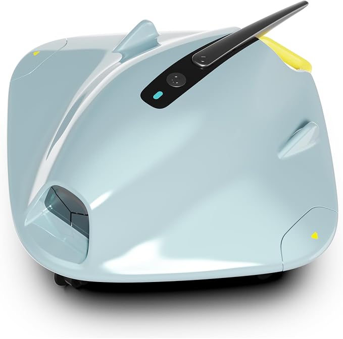 LVKE Cordless Robotic Pool Cleaner, Automatic Pool Vacuum with Upgraded Obstacle Crossing, 120 Mins, Double Filters, Dirt Lock Technology, LED Indicator, Ideal for Above Ground Flat Pools, Green