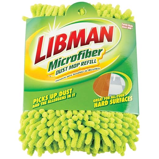Libman Commercial 196 Microfiber Dust Mop Refill, Microfiber, 6.5" x 18.5", Yellow (Pack of 6)