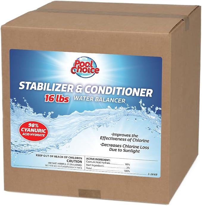 SpaChoice 16-Pounds Premium Pool Stabilizer and Conditioner, Concentrated Cyanuric Acid for Pools, Helps Chlorine Last Longer