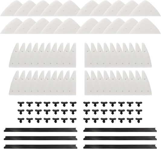 Mitclear Magnet Window Cleaner Replacement Kits - 20 Piece of Large Sponges, 40 Pieces of Small Sponges, 6 Rubber Squeegee Blades, 42 Buckles