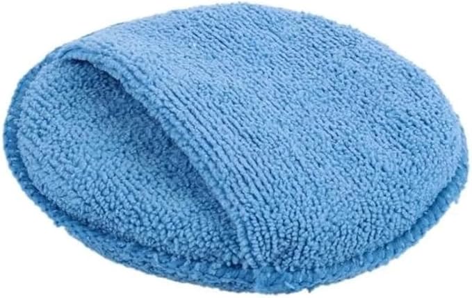 5 Inch Microfiber Wax Applicator Pad, Round Foam Sponges for Vehicle Detailing Motorcycle Daily Care(Blue 1pc)