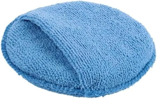 5 Inch Microfiber Wax Applicator Pad, Round Foam Sponges for Vehicle Detailing Motorcycle Daily Care(Blue 1pc)
