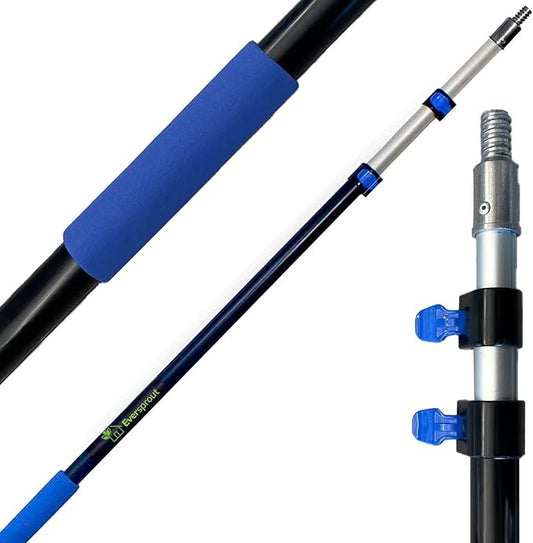 EVERSPROUT Pro 5-to-12 Foot Telescoping Extension Pole (3-Stage), Lightweight Anodized Aluminum with Flip-Tab Lock, ACME Threaded for Cleaning, Painting and More