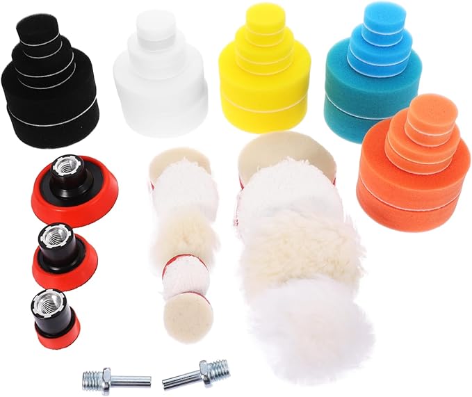 Car Buffer Polisher for Drill 1 Set Buffing Pads Polishing Sponge Discs Drill Buffer Attachment Car Wax Kit
