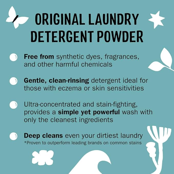 Molly's Suds Original Laundry Detergent Powder Unscented 70 load, Oxygen Whitener 41 oz, and (6) Wool Dryer Balls