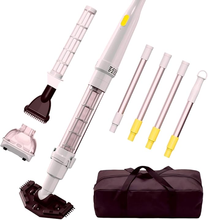 Handheld Pool Vacuum - for Above Ground Pool, Cleans Pool Stairs, Lightweight, 90 Mins Running Time, Comes with Storage Bag, 20 Gallons/Min Powerful Suction, Ideal for Cleaning Debris and Sand,Yellow