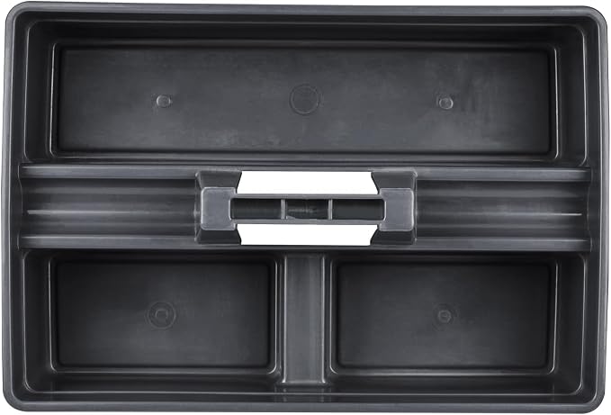 Restaurantware-RW Clean 15.9 x 10.6 x 6.9 Inch Cleaning Caddy, 1 Triple Compartment Cleaning Supply Caddy - With Handle, Crack-Resistant, Black Plastic Cleaning Basket, For Cleaning Supplies,