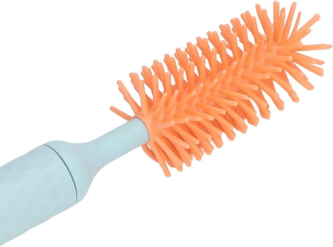 Garosa Electric Bottle Brush Cleaner Electric Baby Bottle Brush Cleaning Brush Set with 2 Speeds Rotating Silicone Bottle Pacifier Straw Brush Cleaner (Blue)