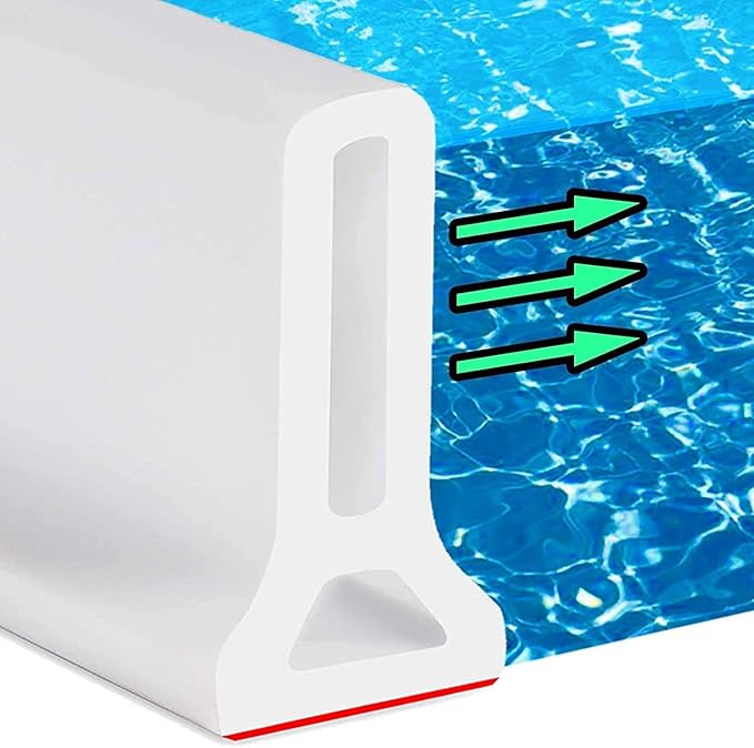 Hi-Na 3ft/5ft/6ft/8ft/10ft Collapsible Shower Threshold Water Dam Water Barrier for Shower and Water Stopper Keeps Water Inside Water Threshold for Wet and Dry Separation (3ft, White)