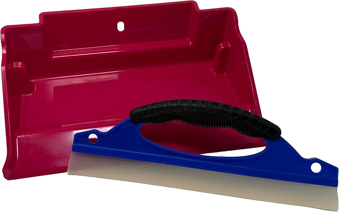 Mess Ranger | Patented Wet/Dry Cleanup Tool with Ramp & Reservoir | Captures 12oz of Liquid Spills & Pet Messes | Squeegee & Dustpan Set for Kitchen or Shop | Replace Paper Towels (Pink)