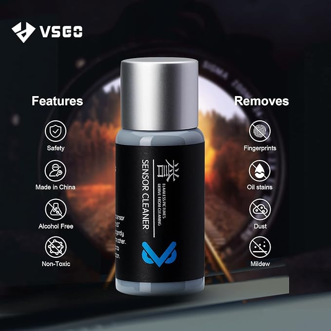 VSGO Full Frame Sensor Cleaning Kit, 12pcs Sensor Swabs & 10ml Sensor Cleaner for Nikon Sony Canon DSLR Camera Clean (VS-S03-12)