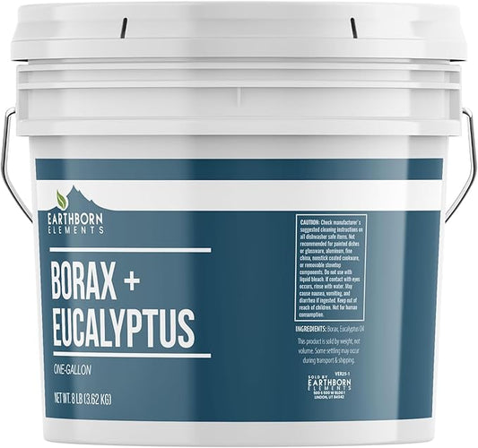 Earthborn Elements Borax Essential Oil Eucalyptus Scented, 1 Gallon Bucket, Clean & Refreshing Scent, Laundry Additive