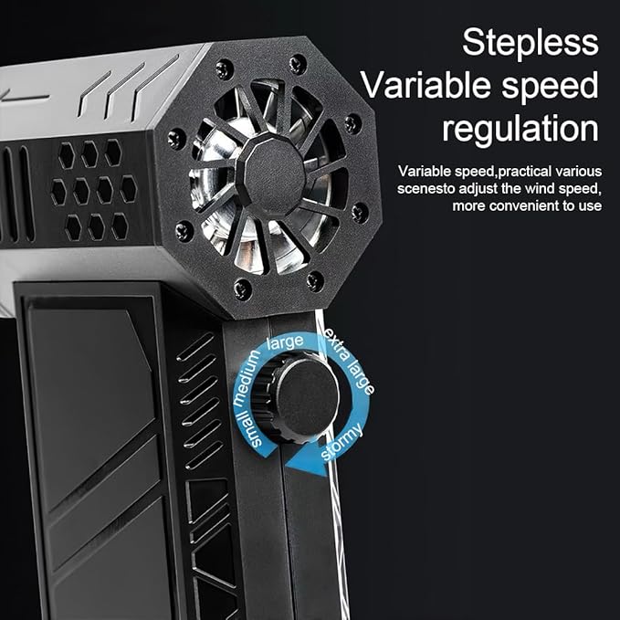 Portable Mini Violent Fan, Turbo Fan with 4000mAh Battery, Compressed Air Duster, Stepless Speed Regulation, Dual Outlet, Strong Magnetic Adsorption, 130,000 RPM Brushless Motor