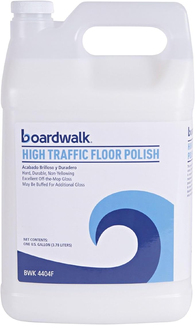 Boardwalk High Traffic Floor Polish, 1 gal Bottle, 4/Carton