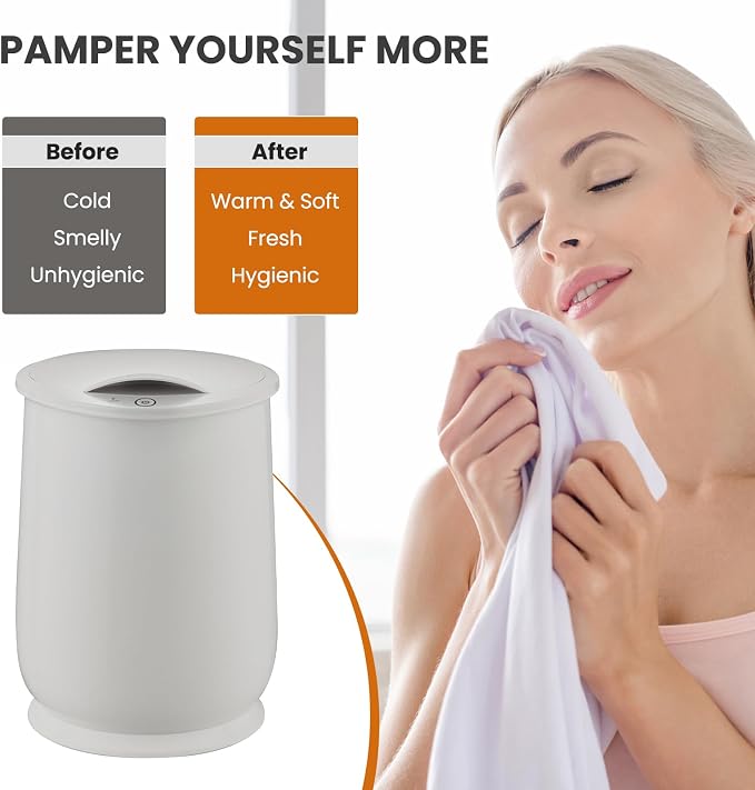 WELLHUT 21L Hot Towel Warmer Bucket, Bathroom Towel Warmers with Fragrance Holder, Insulation Function, Overheat Protection Device & Hot Surface Indicator, Blanket Towel Warmers for Bathroom