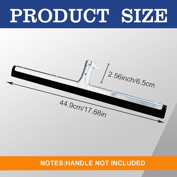 6 Pcs Double Foam Floor Squeegee 18 Inch Cleaning Squeegee Heavy Duty Rubber Broom Stainless Steel EVA Foam Blade Industrial Floor Scrubber for Garage Pool Concrete Window