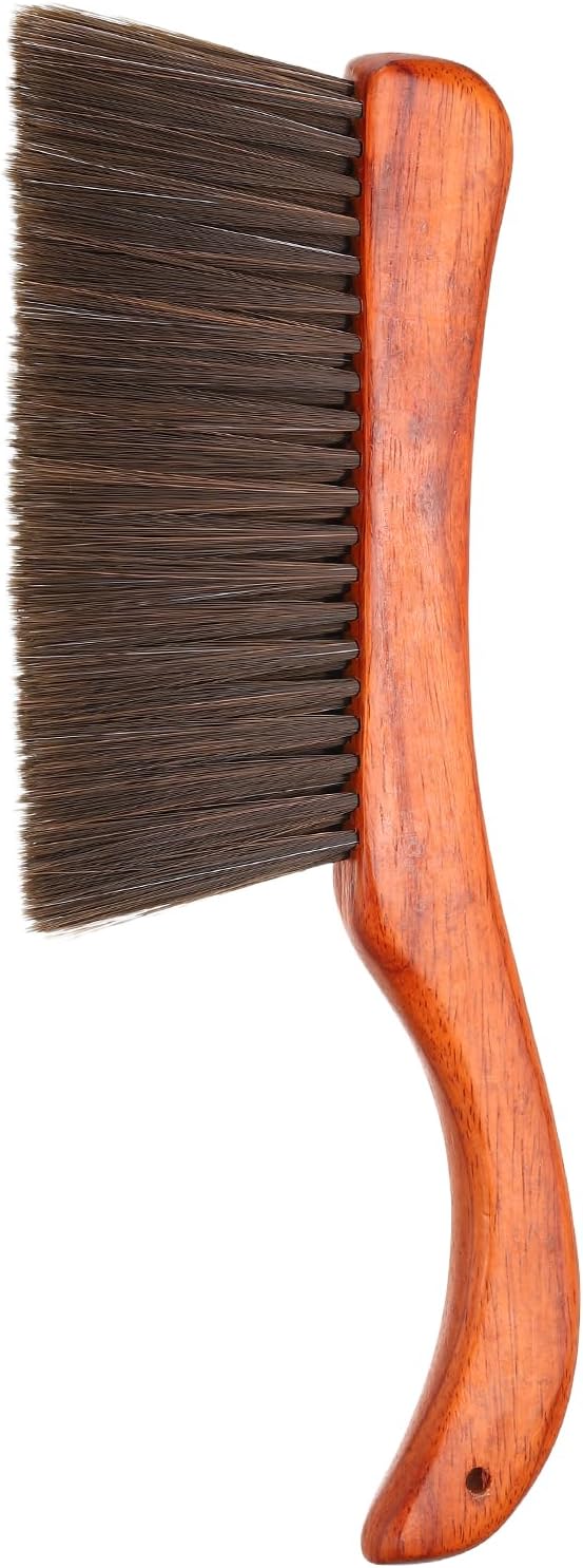 HARFINGTON Hand Broom Brush 13" Soft Bristles Dusting Brush Cleaning Duster with Curved Handle and Three Rows of Bristles for Car Bed Counter Sofa Furniture Clothes, Red