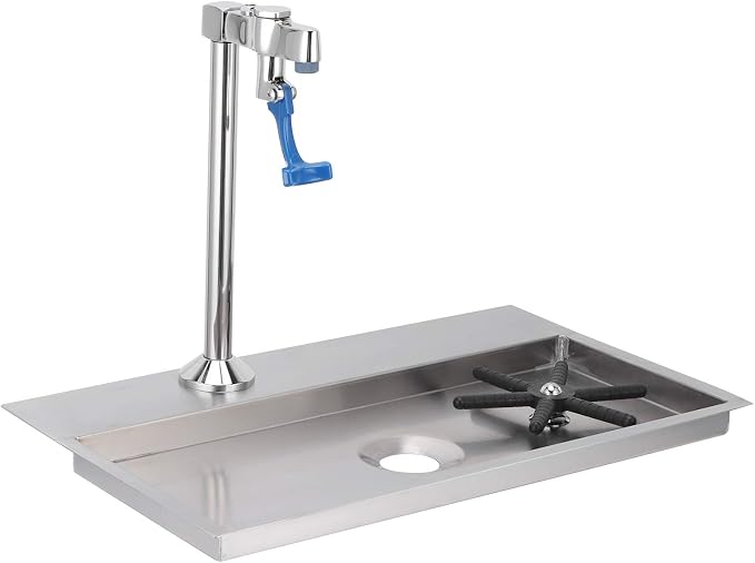 Topyond Automatic Glass Washer Kit, Commercial Glass Cup Rinser, Multi-Angle Water Outlet, Faucet, Plum Blossom Hex Cup Holder, Stainless Steel Pitcher Rinser for Hotels, Cafés Restaurants
