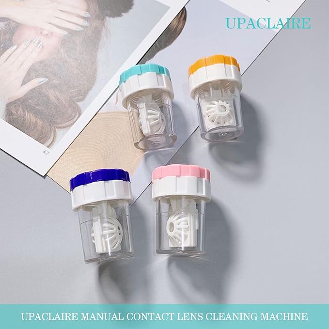 2 PCS Contacts Case Cleaner Machines, UpaClaire Daily Vision Care Manually Contact Lens Washer Cleaner Plastic