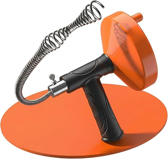 Drain Snake Auger Plumbing Snake Drain Hair Clog Removal Tool, Sink Drain Heavy Duty Toilet Snake Auger, Cleaner Tool for Bathroom Kitchen Tub Shower Drain Clog Remover with Gloves 33FT