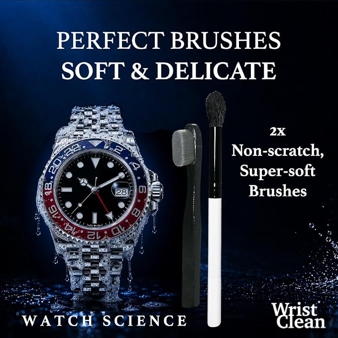 Deluxe Watch Cleaning Kit with Microsuds Tech | Watch Cleaner 50ML Foam, 4oz Refill, Large Watch & Jewelry Cleaner Cloth, Jewelry Cleaning Brush | USA Made (5 piece set)