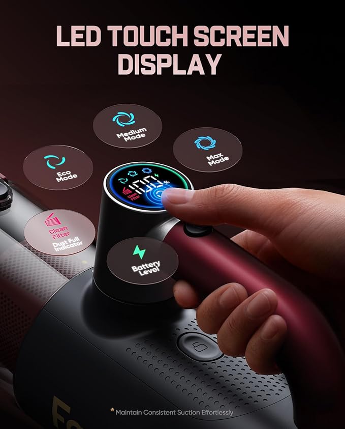 Fanttik Cruise V11 APEX Handheld Vacuum Cordless, 4-in-1 Vacuum Cleaner for Pet, AxLoop 180° Rotatable Handle, LED Touch Screen, 3 Suction Modes for Home Corners, Couches, Crevices