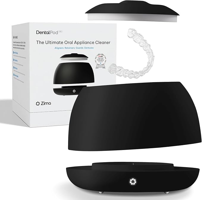 Zima Dental Pod PRO: New Ultrasonic Retainer Cleaner Machine. Market-Leading, Best Aligner Cleaner, Nightguard Cleaner, Mouthguard Cleaner, Denture Cleaner, Ultrasonic Cleaner for Oral Dental Care