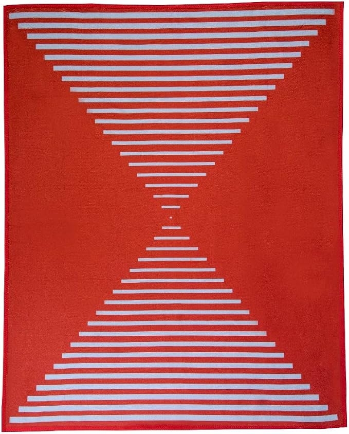 Skoy Kitchen Towel (Pack of 1) for Everyday Use, 100% Recycled Polyester Towel with Reversible Design, 18" X 24", Red and Gray