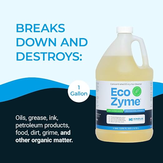 Kinzua Environmental Eco-Zyme Multi-Purpose Enzyme Cleaner Concentrate, Professional Strength Concentrated All-Purpose Cleaner & Degreaser For Floor, Carpet, Kitchen, Concrete, Walls & More, 1 Gallon