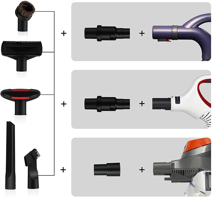 10 Pcs Vacuum Attachments & Brushes for Shark Navigator Lift-Away NV350 NV352 NV355 NV356E & Rotator NV500, Rocket HV301 HV322 HV371 Series Upright Vacuum, 1 1/4" (32mm) Vacuum Accessories Set