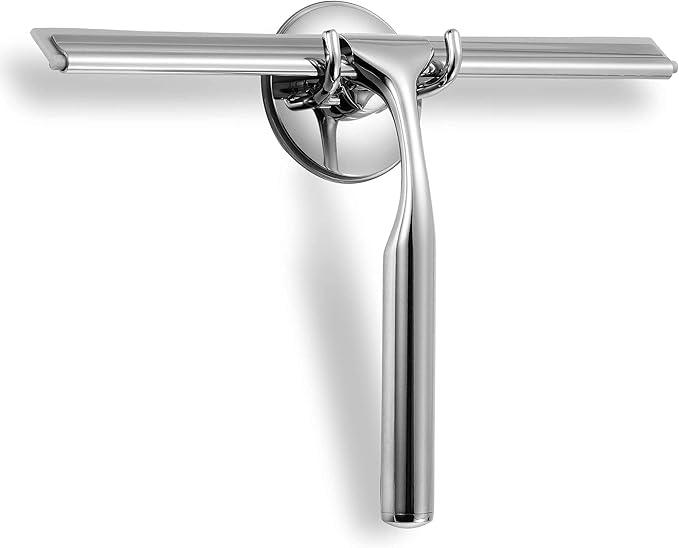 Shower Squeegee with Suction Storage Hook, 10 Inch Squeegee for Shower Glass Door