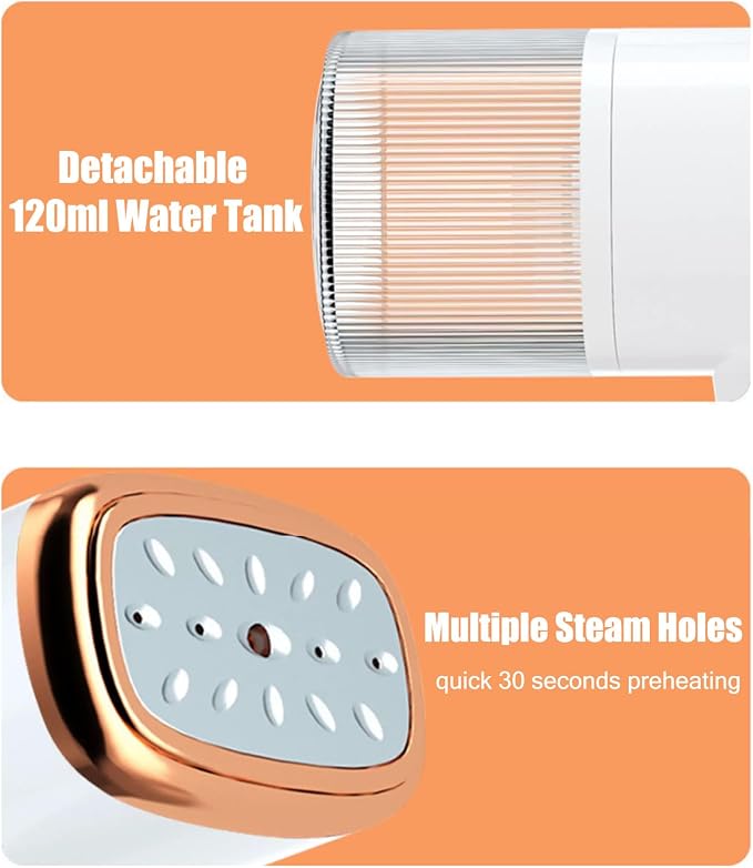 Handheld Steamer for Clothes, 1000W Foldable Portable Garment Steamer with 120ml Detachable Tank and Brush, Quick Heat Travel Steam Iron for Home and Trip