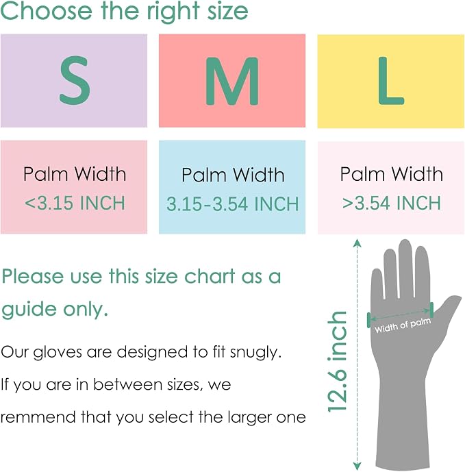 12 Pairs Rubber Cleaning Gloves for Dishwashing Reusable Kitchen Gloves for Washing Dishes and Household