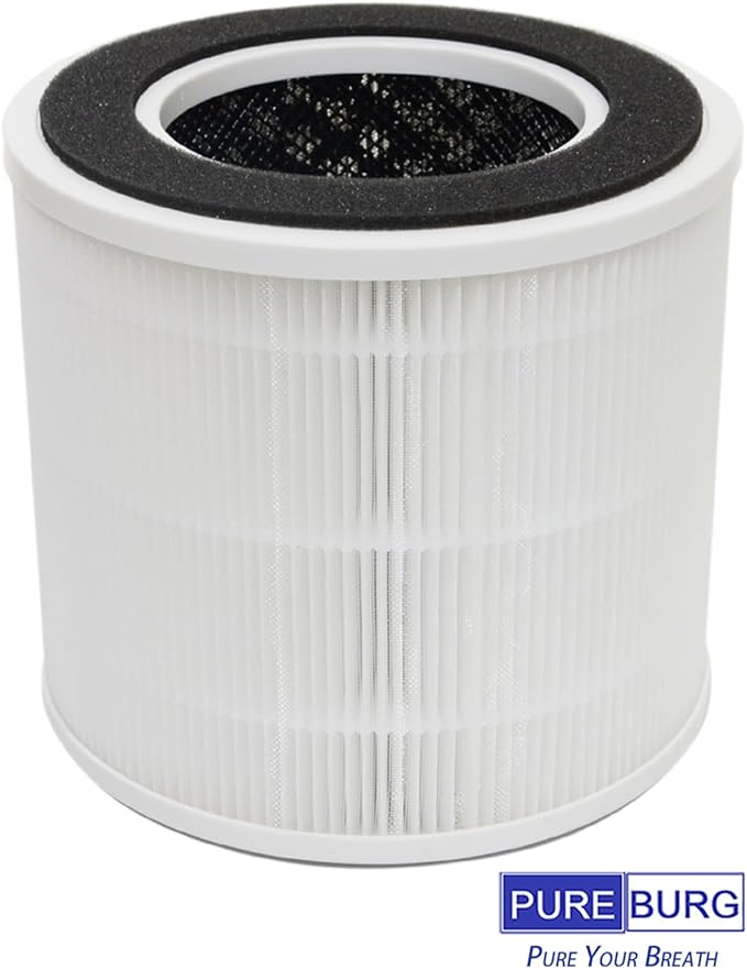 PUREBURG CA01FT-1 Replacement Filters Compatible with DH Lifelabs Sciaire Mini + HEPA Air Purifiers,2-Pack H13 HEPA Activated Carbon 3-Stage Filtration