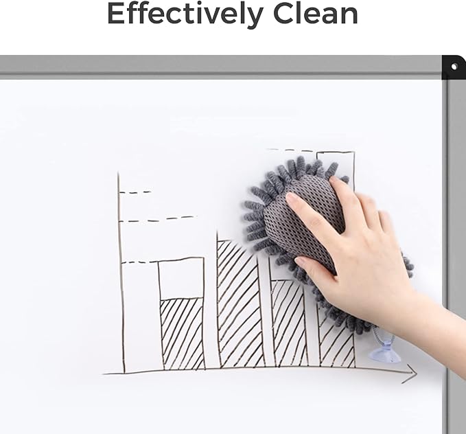 LOUKIN | Shag Dry Erase Eraser 4 Pack & Whiteboard Cleaner 2 Pack(3.4 fl oz) & Magnetic Dry Erase Eraser (Gray) 2 Pack & Non-Toxic Whiteboard Cleaner (3.4 fl oz) 2 Pack
