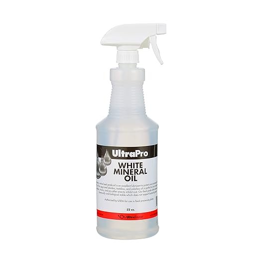 UltraPro Food Grade Mineral Oil 32 Ounce Bottle with Spray Trigger for Lubricating and Protecting Cutting Board, Butcher Block, Stainless Steel, Knife