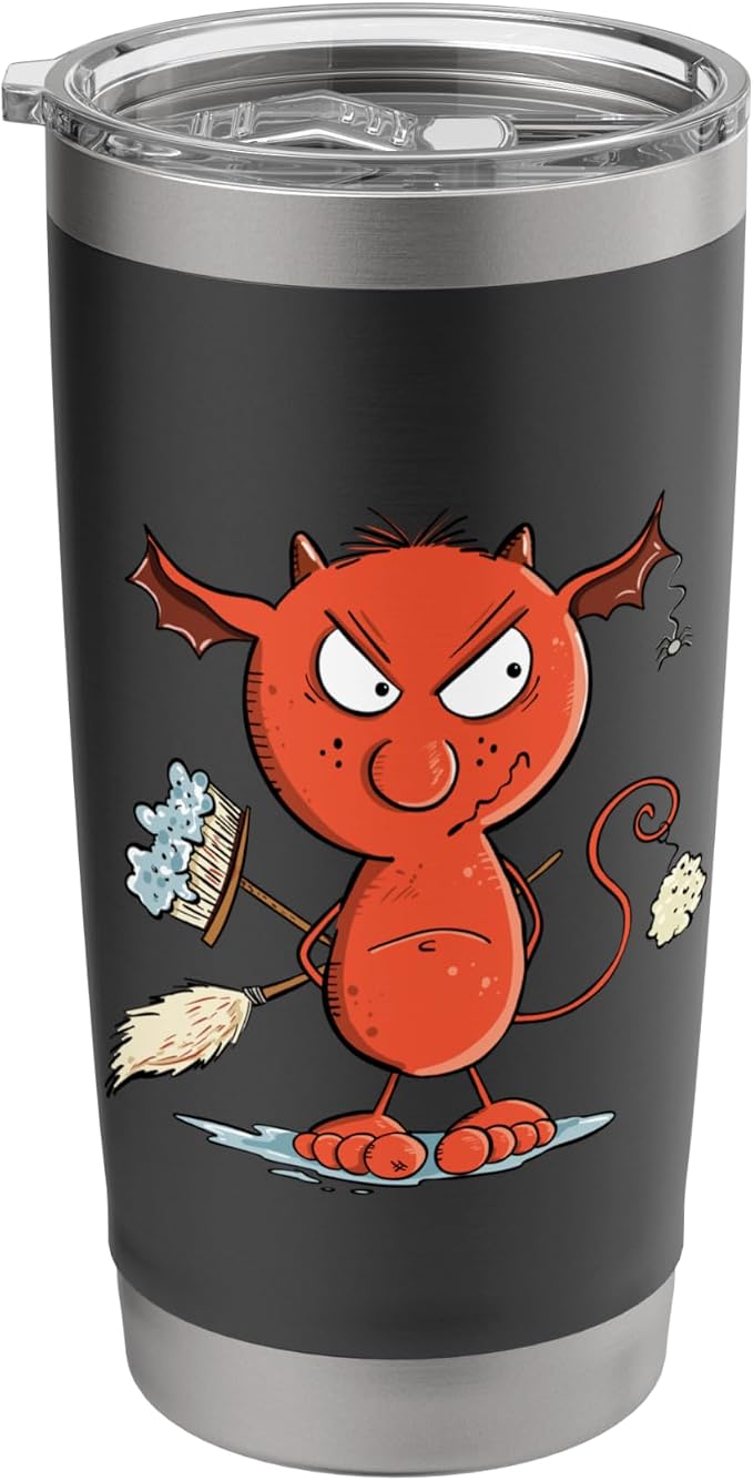 Funny Cleaning Devil Housekeeping, Cleaning Supplies Stainless Steel Insulated Tumbler