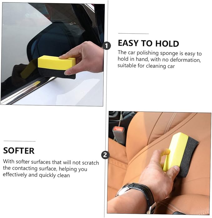 SUPVOX 50pcs Car Wax Applicator Pads Durable Sponge for Tire Dressing Cleaning Versatile Tool for Car Furniture More Tear Resistant Comfortable Design