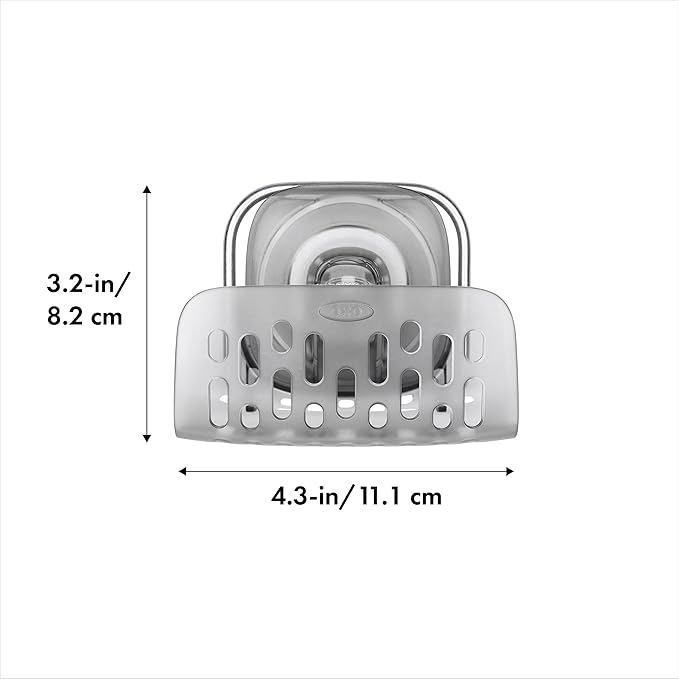 OXO Good Grips Stainless Steel Soap Dispenser and Stronghold Suction Sponge Holder
